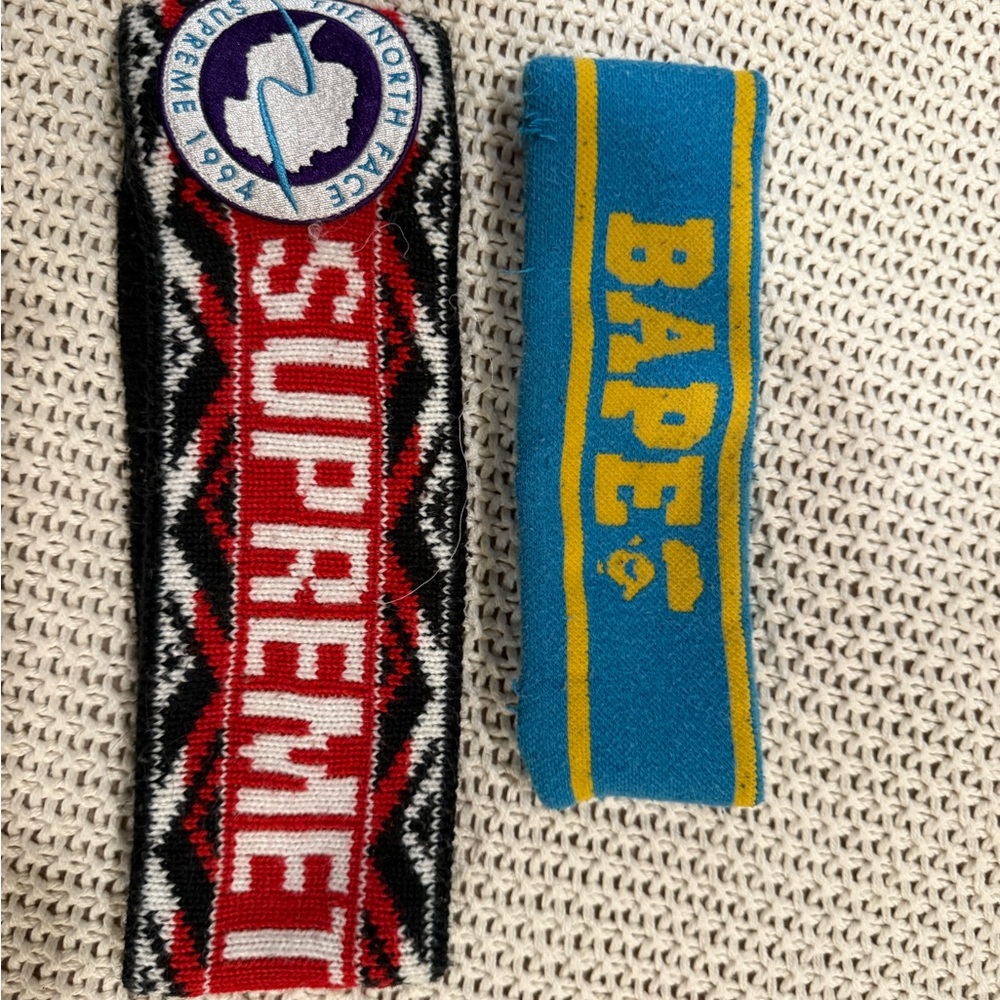 Supreme/Northface headband and Bape Headband